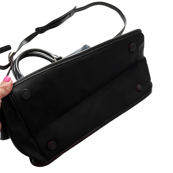 MZ Wallace Black Nylon Coated Canvas Satellite Britt Tote Bag - Picture 8 of 8